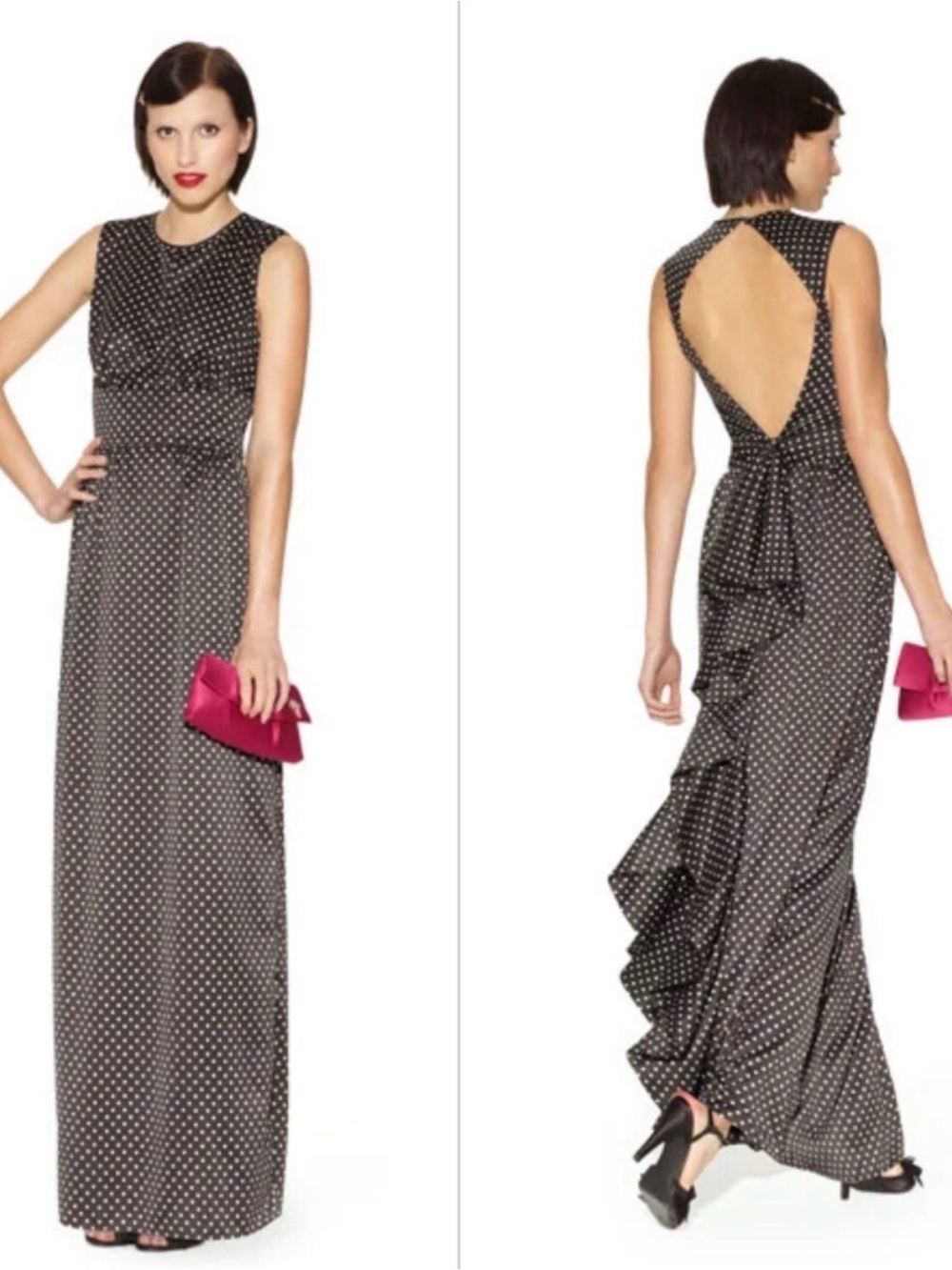 Kate Young For Target Black & White Polka Dot Maxi Dress